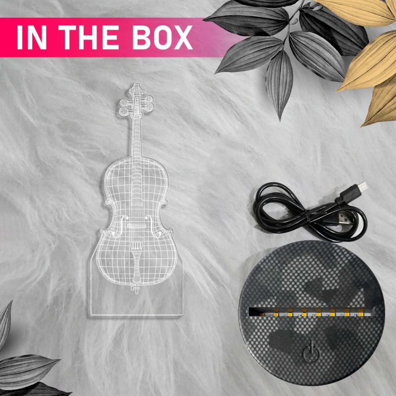 3D Illusion Guitar Night Lamp with Automatic Color Changing Light   Birthday Gift for Music Lover  Gift for Guitar Lovers